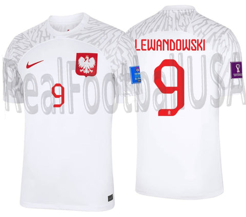 NIKE ROBERT LEWANDOWSKI POLAND HOME JERSEY FIFA WORLD CUP 2022 1