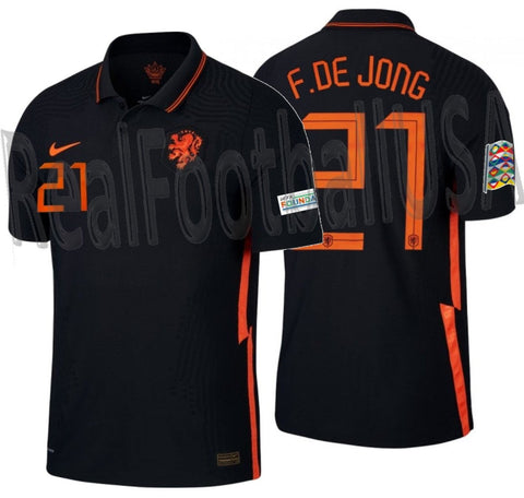 NIKE FRENKIE DE JONG NETHERLANDS VAPOR MATCH AWAY JERSEY UEFA NATIONS LEAGUE 2020 2021 1