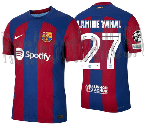 NIKE LAMINE YAMAL FC BARCELONA UEFA CHAMPIONS LEAGUE ADV MATCH HOME JERSEY 2023/24 1