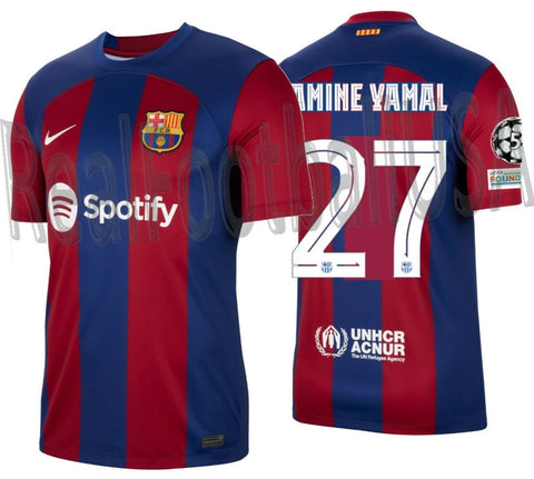 NIKE LAMINE YAMAL FC BARCELONA UEFA CHAMPIONS LEAGUE HOME JERSEY 2023/24 1