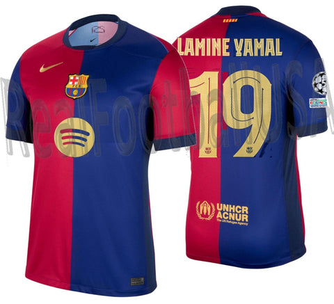 NIKE LAMINE YAMAL FC BARCELONA UEFA CHAMPIONS LEAGUE HOME JERSEY 2024/25 NEW SPONSOR 1