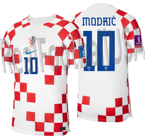 NIKE LUKA MODRIC CROATIA HOME JERSEY FIFA WORLD CUP 2022 PATCHES 1