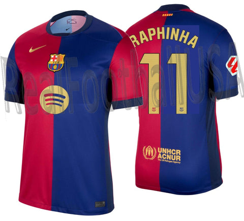 NIKE RAPHINHA FC BARCELONA HOME JERSEY 2024/25 NEW SPONSOR 1