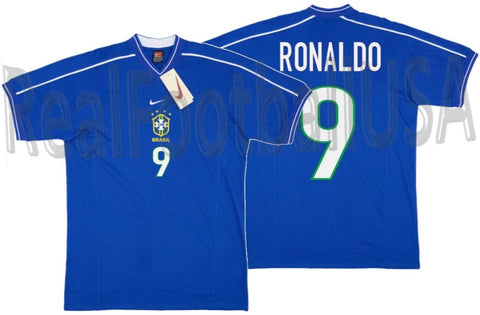 NIKE RONALDO BRAZIL BASIC AWAY JERSEY FIFA WORLD CUP 1998 1