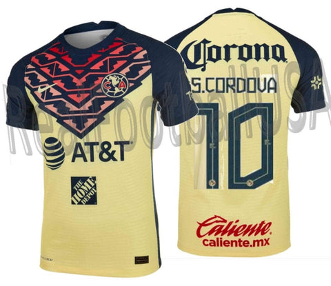 NIKE SEBASTIAN CORDOVA CLUB AMERICA ADV VAPOR MATCH HOME JERSEY 2021/22 1