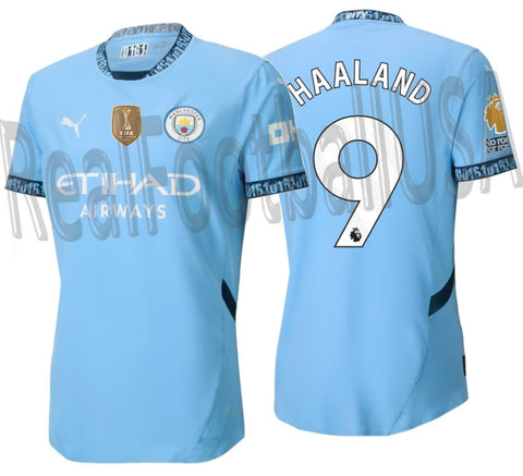 PUMA ERLING HAALAND MANCHESTER CITY AUTHENTIC MATCH HOME JERSEY 2024/25 FIFA PATCH