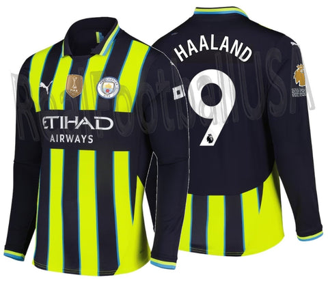PUMA ERLING HAALAND MANCHESTER CITY LONG SLEEVE AWAY JERSEY 2024/25 FIFA PATCH