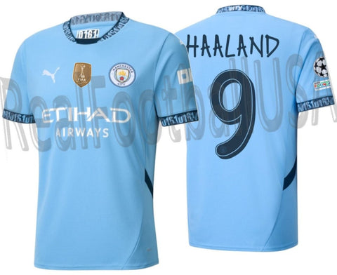 PUMA ERLING HAALAND MANCHESTER CITY UEFA CHAMPIONS LEAGUE HOME JERSEY 2024/25 1