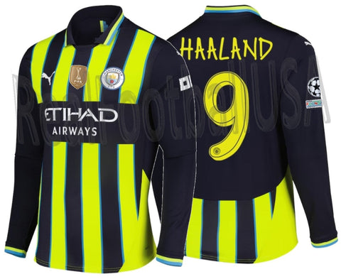 PUMA ERLING HAALAND MANCHESTER CITY UEFA CHAMPIONS LEAGUE LONG SLEEVE AWAY JERSEY 2024/25 1