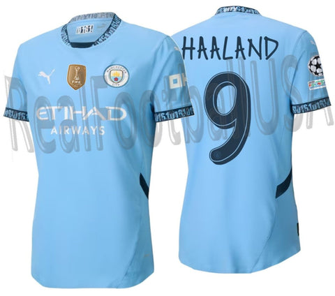 PUMA ERLING HAALAND MANCHESTER CITY UEFA CHAMPIONS LEAGUE AUTHENTIC MATCH HOME JERSEY 2024/25 1