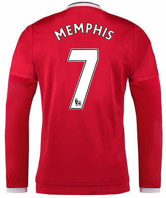 ADIDAS MEMPHIS DEPAY MANCHESTER UNITED LONG SLEEVE HOME JERSEY 2015/16 1