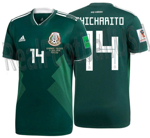 ADIDAS CHICHARITO MEXICO HOME JERSEY FIFA WORLD CUP 2018 MATCH DETAIL PATCHES 1