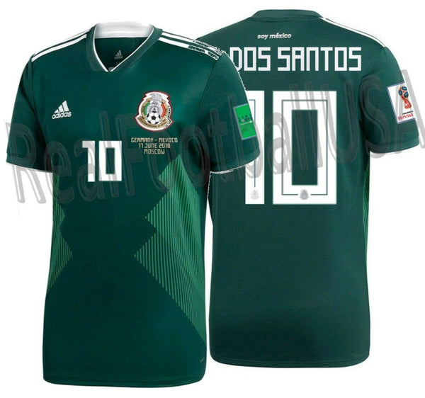 Mexico No8 J.Dos Santos Green Home Soccer Country Jersey