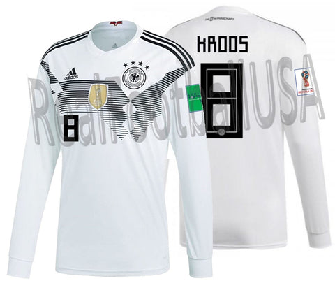 ADIDAS TONY KROOS GERMANY LONG SLEEVE HOME JERSEY FIFA WORLD CUP 2018 PATCHES 1