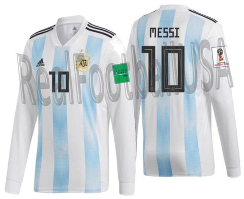 ADIDAS LIONEL MESSI ARGENTINA LONG SLEEVE HOME JERSEY FIFA WORLD CUP 2018 1