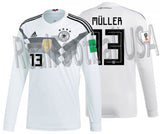 ADIDAS THOMAS MULLER GERMANY LONG SLEEVE HOME JERSEY FIFA WORLD CUP 2018 PATCHES 1
