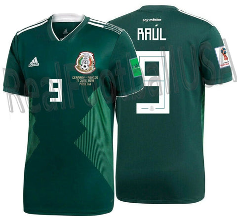 ADIDAS RAUL JIMENEZ MEXICO HOME JERSEY FIFA WORLD CUP 2018 MATCH DETAIL PATCHES 1