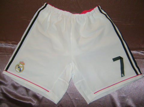 ADIDAS CRISTIANO RONALDO REAL MADRID AUTHENTIC PLAYERS ISSUE HOME SHORTS 2014/15.