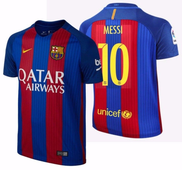 Nike Lionel Messi Fc Barcelona Home Youth Jersey 2016 17 Qatar 