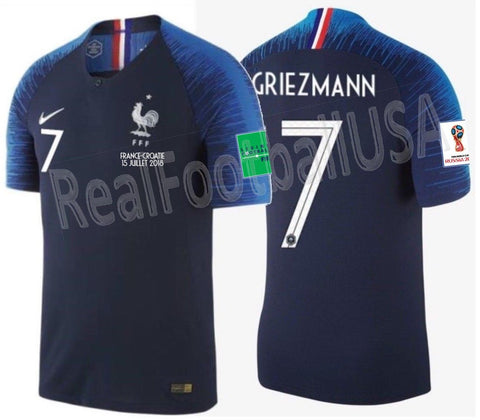 NIKE ANTOINE GRIEZMANN FRANCE VAPOR MATCH HOME JERSEY FINAL MATCH WORLD CUP 2018