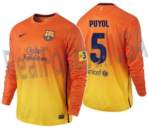 NIKE CARLES PUYOL FC BARCELONA LONG SLEEVE AWAY JERSEY 2012/13 1