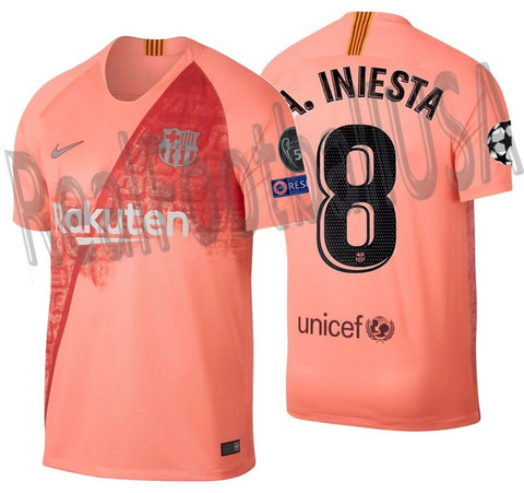 NIKE ANDRES INIESTA FC BARCELONA UEFA CHAMPIONS LEAGUE THIRD JERSEY 2018/19 1