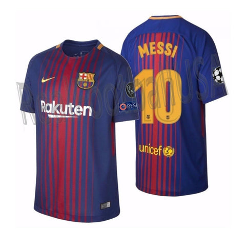 NIKE LIONEL MESSI FC BARCELONA UEFA CHAMPIONS LEAGUE YOUTH HOME JERSEY 2017/18 1