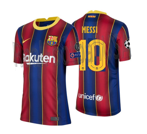 NIKE LIONEL MESSI FC BARCELONA UEFA CHAMPIONS LEAGUE YOUTH HOME JERSEY –