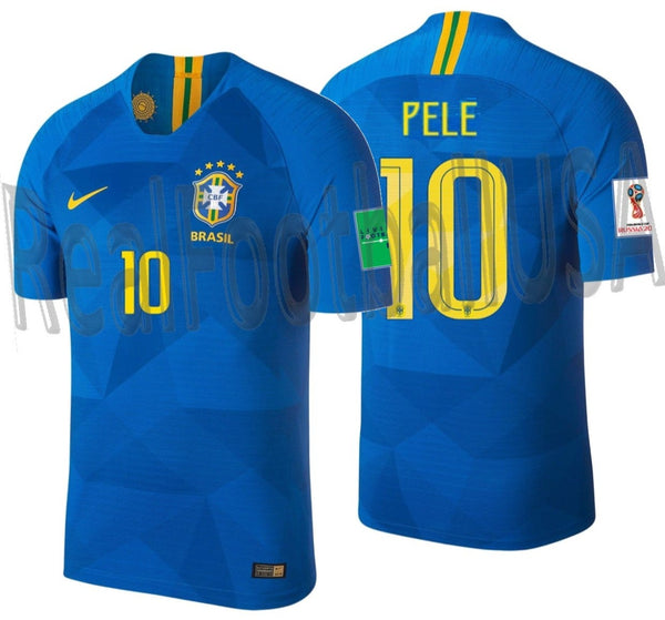 NIKE PELE BRAZIL VAPOR MATCH AWAY JERSEY FIFA WORLD CUP 2018 PATCHES