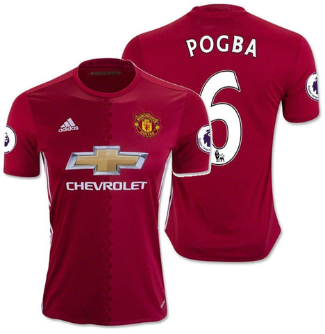 ADIDAS PAUL POGBA MANCHESTER UNITED HOME JERSEY 2016/17 ...