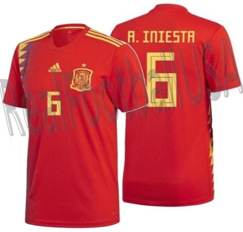ADIDAS ANDRES INIESTA SPAIN HOME JERSEY FIFA WORLD CUP 2018 0