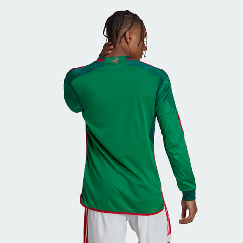 adidas Mexico WC World Cup 2022 Long Sleeve Training Top- Vivid Green/Red -  Soccerium