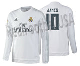 ADIDAS JAMES RODRIGUEZ REAL MADRID LONG SLEEVE HOME JERSEY 2015/16 1