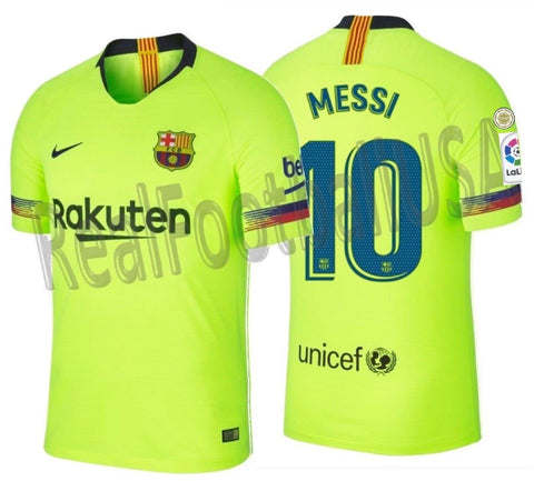 NIKE LIONEL MESSI FC BARCELONA AUTHENTIC VAPOR MATCH AWAY JERSEY 2018/19 PATCHES 