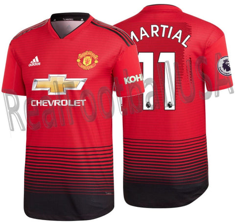 ADIDAS ANTHONY MARTIAL MANCHESTER UNITED AUTHENTIC MATCH HOME JERSEY 2018/19 EPL KOHLER PATCHES.