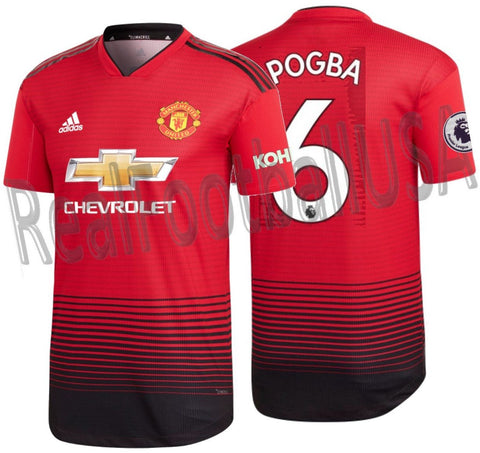 ADIDAS PAUL POGBA MANCHESTER UNITED AUTHENTIC MATCH HOME JERSEY 2018/19 EPL KOHLER PATCHES.