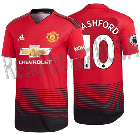 ADIDAS MARCUS RASHFORD MANCHESTER UNITED AUTHENTIC MATCH HOME JERSEY 2018/19 EPL KOHLER PATCHES.