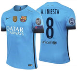 NIKE ANDRES INIESTA FC BARCELONA AUTHENTIC MATCH UEFA CHAMPIONS LEAGUE THIRD JERSEY 2015/16 2