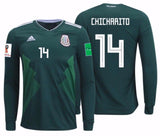 ADIDAS JAVIER "CHICHARITO" HERNANDEZ MEXICO LONG SLEEVE HOME JERSEY WORLD CUP 2018 PATCHES