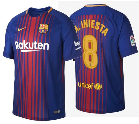 NIKE ANDRES INIESTA FC BARCELONA HOME JERSEY 2017/18 1