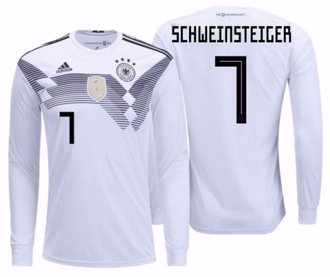 Germany No18 Klinsmann White Home Long Sleeves Soccer Country Jersey